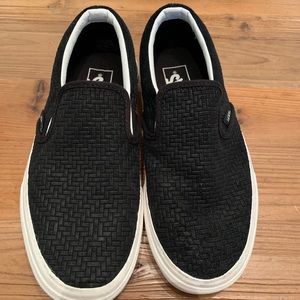 Vans Women Suede embossed weave slip ons